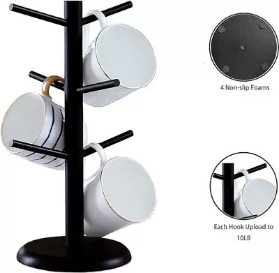 Kitchen Mug Tree Holder Coffee Cup Drying Rack Stand Storage Organizer 6 Hooks • $16.85