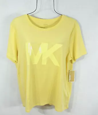 NEW Michael Kors Women's T-shirt XL Yellow Sunshine MK Logo Tee Top  Blouse NWT • $39