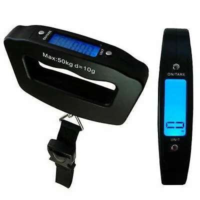 £7.99 • Buy 50kg Digital Luggage Scale Portable Weighing Weight Suitcase Travel Scale Strap