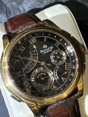 Accurist Chronograph Rare GMT Minute Repeater GMT326 In Good Working Order • £10.50