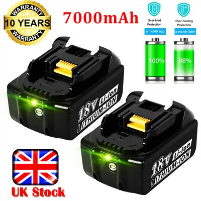 2X For Makita 18V Battery 7.0 Ah BL1830 BL1850 BL1860 LXT LED Indicator Cordless • £34.99