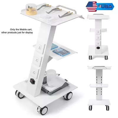 3 Tiers Rolling Tool Cart Lab Dental Spa Salo Trolley 2Castors Medical Steel • $183.99