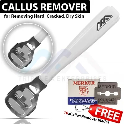 £2.69 • Buy White Callus Corn Hard Skin Remover Shaver Foot Pedicure Set Feet With 10 Blades