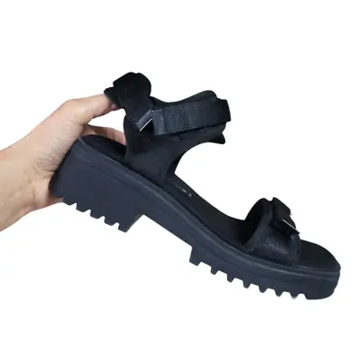 $41.30 • Buy Zara Chunky Heel Black Sports Sandals Y2K Women’s 39 US 9
