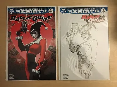 Harley Quinn 1 Aspen Michael Turner Variant Color Black White Sketch DC Rebirth • $29.99