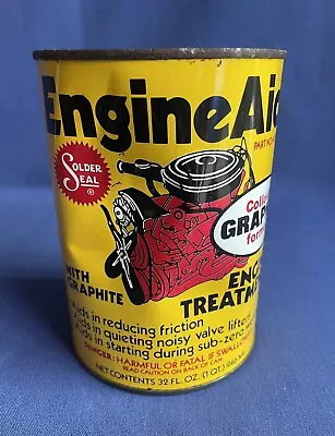 Vintage Metal 1 Quart Solder Seal Engine Aid Engine Treatment Oil Can Full • $7.50