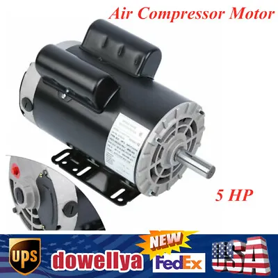 5 HP Air Compressor Electric Motor Single Phase 3450RPM  7/8  Shaft Motor USA • $179.56