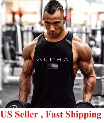 Gym Stringer - Men's Tank Top For Bodybuilding Fitness - Stringer Sports Alpha • $9.95