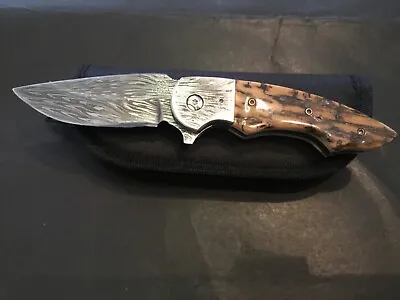 Butch Ball Custom Damascus/Mammoth  Flipper Folder Folding Knife • $795