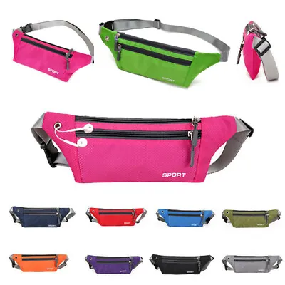 Bum Bag Sport Waist Bags Women Men Pouch Fanny Pack Travel Running Belt Zip  UK • £3.99