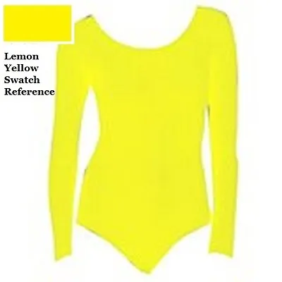 Mondor 497 Lemon  Lemona  Yellow Child Size Small (4-7) Long Sleeve Leotard • $16.99