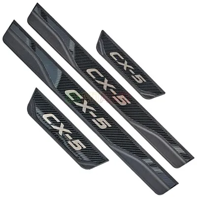 For Mazda CX-5 KF Accessory 2024 Carbon Car Door Sill Kick Plate Protector Cover • $33.99