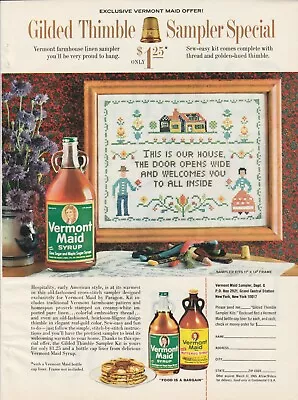 1964 Vermont Maid Syrup Vintage Print Ad Cross-stitch Thimble Special Offer • $11.99