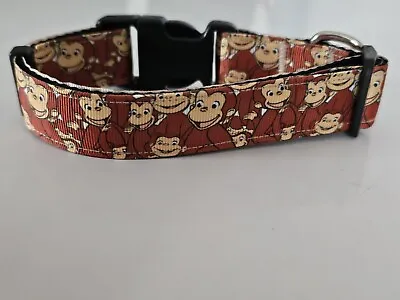Handmade Adjustable Dog Collar Cheeky Monkey Inspired SEE DESCRIPTION FOR SIZING • £7.49