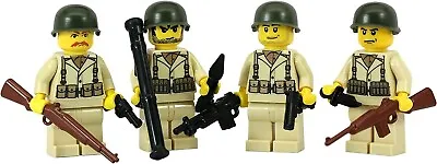 Custom US Army American WW2 Soldiers Squad Made With Real LEGO® Minifigure • $68.37