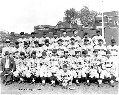 1935 Chicago Cubs Team Photo 8X10 - Hartnett Wrigley Field • $7.95