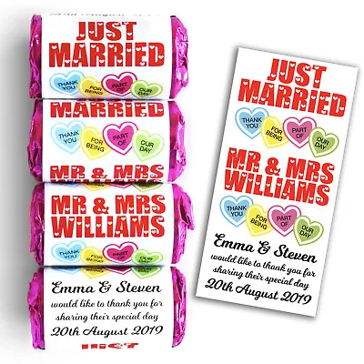 Personalised Love Heart Sweets Wedding Favours Just Married - Mini Love Hearts • £1.99