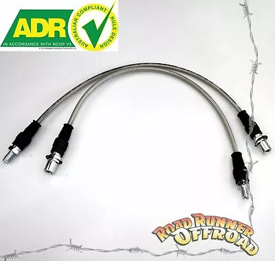 2 X Braided Extended Brake Lines  Fits Toyota Landcruiser 80 & 105 Series • $88