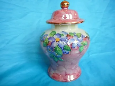 Maling Pink Thumbprint Temple Jar Lid Blossom Bough 6565 Lustre 8  • £49.99