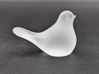 Vintage Frosted Satin Art Glass Bird Figurine Paperweight  • $15