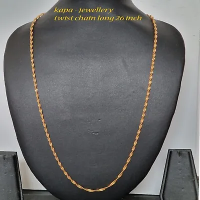 Real Looking 22 Ct Gold Plated Chain - Necklace Party Wear Kapa Indian Jewelry • £19.95