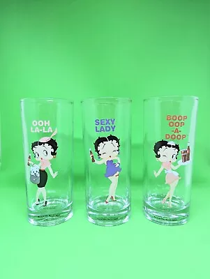 3x BETTY BOOP 2011 COCA COLA HI BALL TUMBLERS DRINKING GLASS CUP 12OZ VINTAGE  • $35