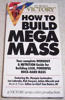 How To Build Mega Mass VHS Video Joe Weider Bodybuilding • $6.99