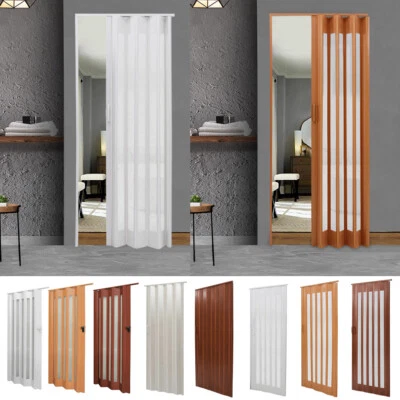 PVC Folding Door Interior Accordion Sliding Door Panel Divider Kitchen Bathroom • £65.95