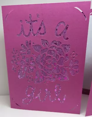 It's A Girl Handmade New Baby Card • £0.99