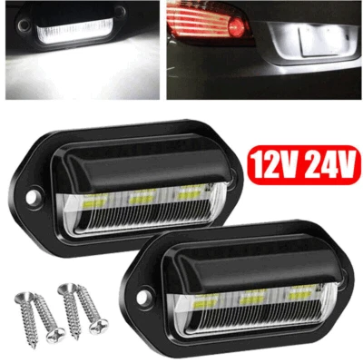 $12.86 • Buy 2X 6 LED LICENSE NUMBER PLATE LIGHT SIDE LAMP For TRUCK TRAILER CAR RV 12V 24V