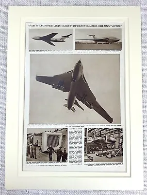 £42 • Buy 1953 Vintage Print Handley Page Aircraft RAF VICTOR Bomber Jet Aircraft Aviation