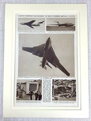 £42 • Buy 1953 Vintage Print Handley Page Aircraft RAF VICTOR Bomber Jet Aircraft Aviation
