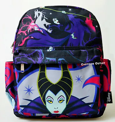 Disney Purse Backpack Maleficent Mini 12  Bag All Over Art Print Villains Gift • $31.45