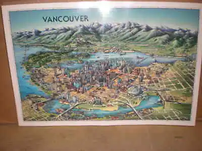 Laminated Poster Map VANCOUVER Canada - Unique Media Artistic Illustration Map • $18.95