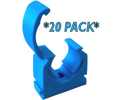 20 Pack Of 20mm Pipe Clips For Blue MDPE Water Main Pipe Bracket • £6.69