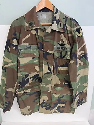 Army Military Battle Dress Uniform BDU Forest Camo Top Jacket Shirt Med Long • $23