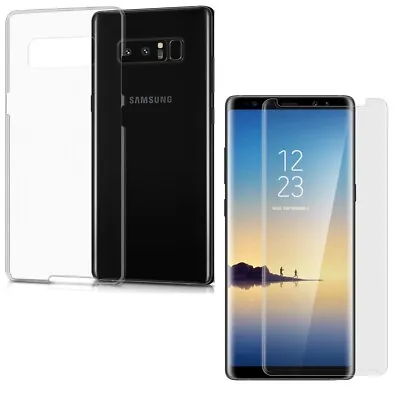 For SAMSUNG GALAXY NOTE 8 CLEAR CASE + TEMPERED GLASS SCREEN PROTECTOR COVER • $13.29