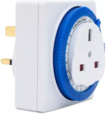 Timer Switch Square | 24 Hour Segment Timer Light Switch | White UK Plug • £8.40