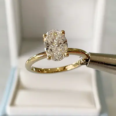 1.97 Ct Oval Cut Moissanite Solitaire Engagement Ring 14k Solid Yellow Gold • $147.59