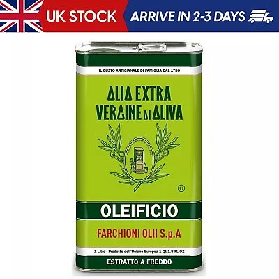 Farchioni Cold Pressed Extra Virgin Olive Oil 1 Litre Tin Rich In Polyphenols • £22.99