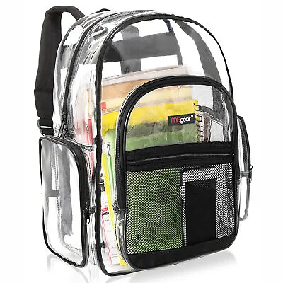 Clear Backpack Transparent See Thru School Security Heavy Duty Bookbag MGgear • $29.99