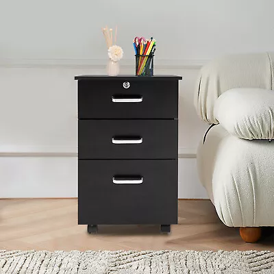 Filing Cabinet 3-Drawer Organizer File Vertical Office Storage W/ Lock Durable • $74.10