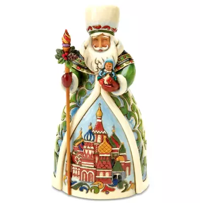 ✿ New JIM SHORE Figurine RUSSIAN SANTA Christmas Statue Kremlin Doll 4017650 • £48.21