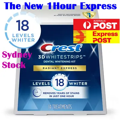 $39.95 • Buy Crest 3D Teeth Whitening Strips Radiant Express Teeth Whitening Treatment Kit
