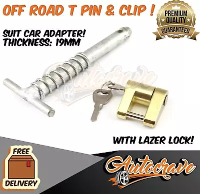 $37.95 • Buy Car Adapter T Pin Poly Block Hitch Coupling Laser Lock Trailer Caravan Off Road