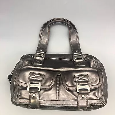 Michael Kors Gray Metallic Front Pocket Satchel Duffle Handbag • $19.80