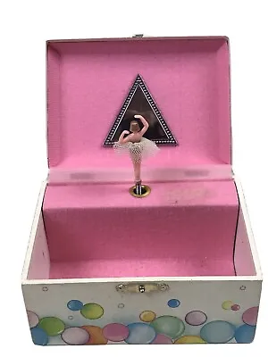 Vintage Teddy Bear Picture Musical Wind Up Ballerina Jewellery Box • $40