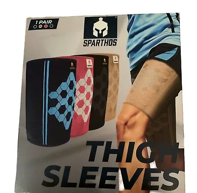 Sparthos Thigh Compression Sleeves Quad And Hamstring Support Size Large. Black • $16.99