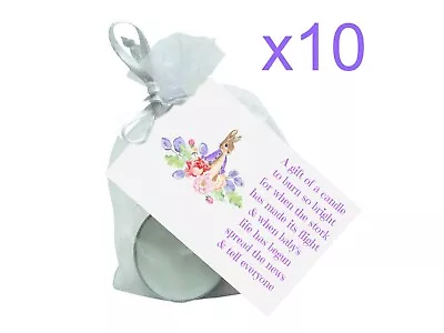 Baby Shower Peter Rabbit Scented Candle Favour 10 Pack Unisex Girl/boy Gift Pera • £5.49