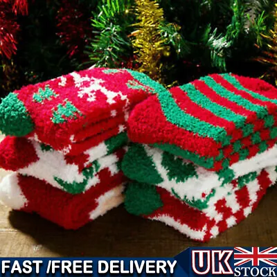£5.77 • Buy 1-6 Pairs Women Christmas Soft Fluffy Socks Warm Winter Cosy Lounge Bed Socks UK